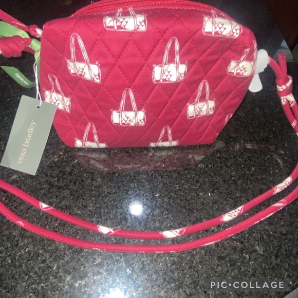 Vera Bradley Burgundy Crossbody Bag with Handbag Print - Picture 2 of 4